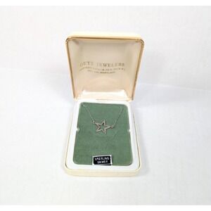 Vintage Sterling Silver Star Necklace Getz Jewelers in Box
